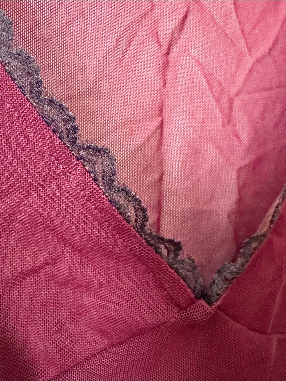 Sleeveless Sheer V-Neck Tank - Wine - Picture 3 of 4